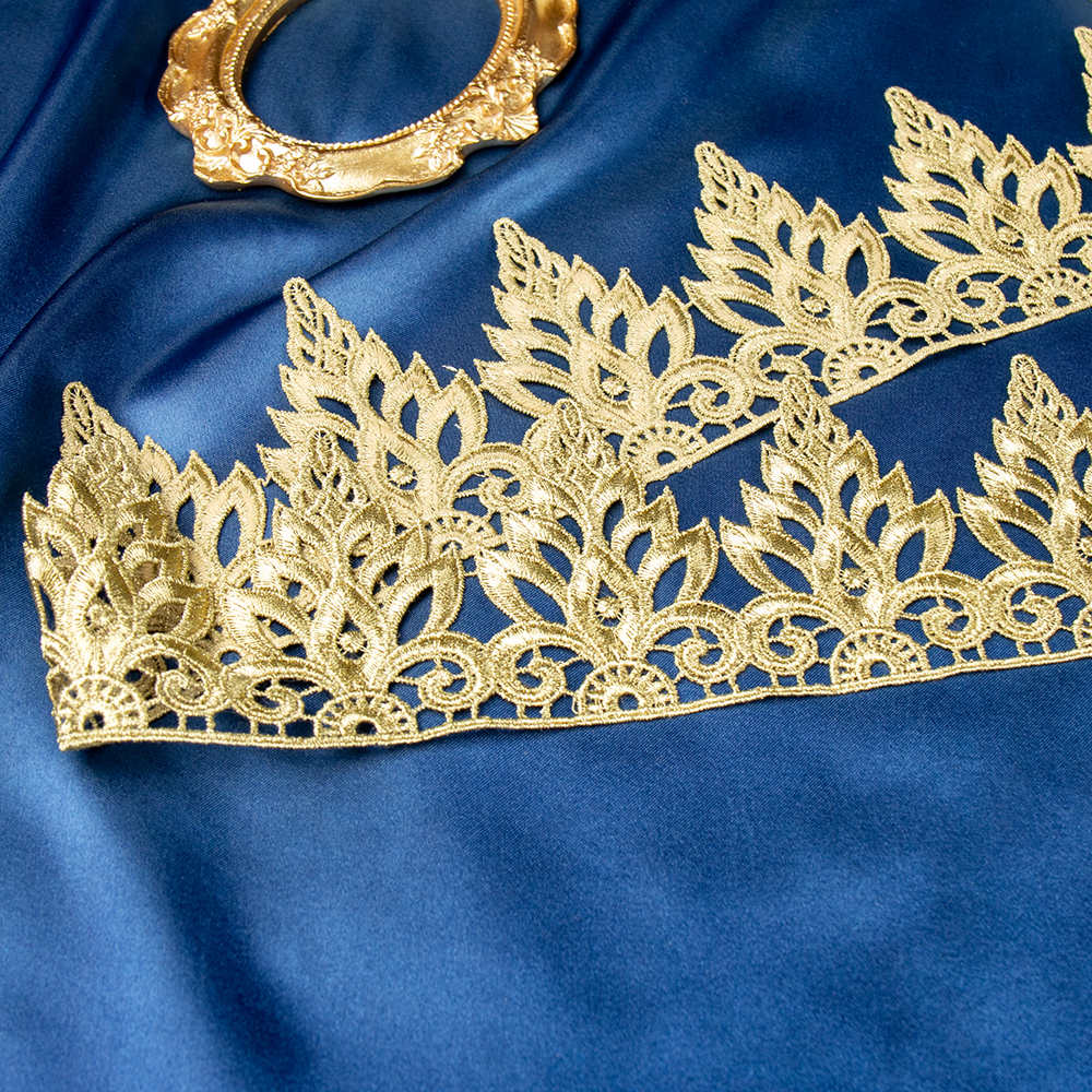 Китай Винтажная золотая серебряная металлическая кружевная отделка для платья для одежды, производитель