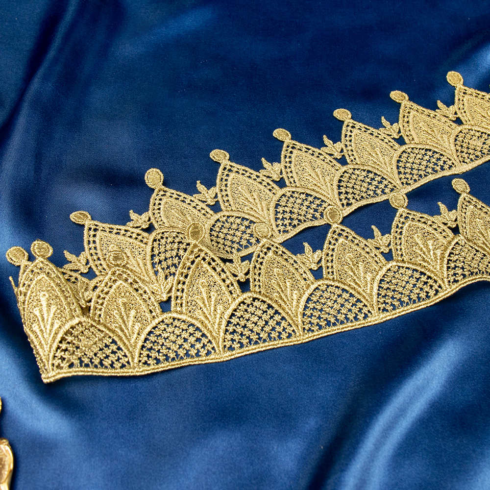 Vintage Gold Silver Metalllic Lace Trim For Garment Dress