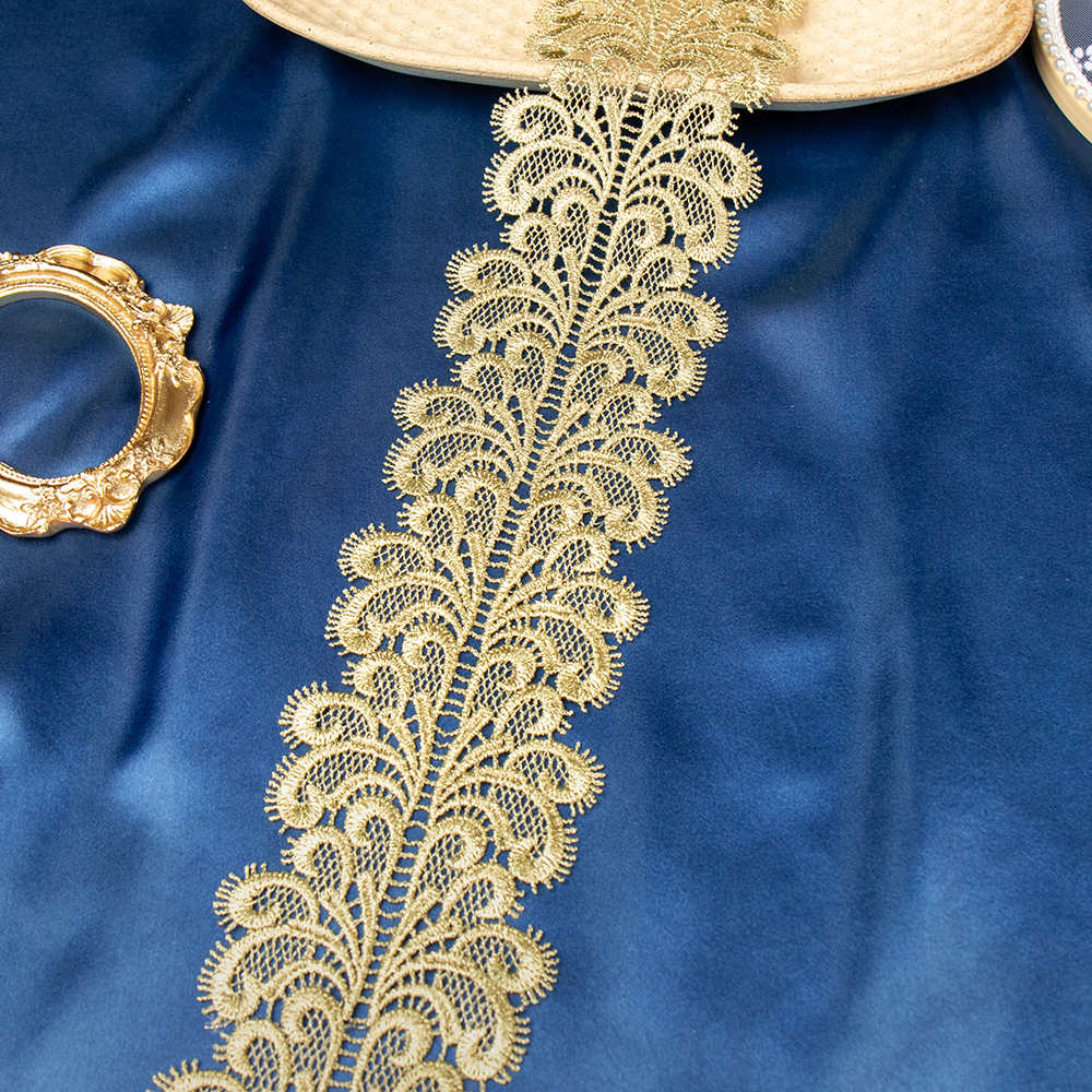 Vintage Gold Silver Metalllic Lace Trim For Garment Dress
