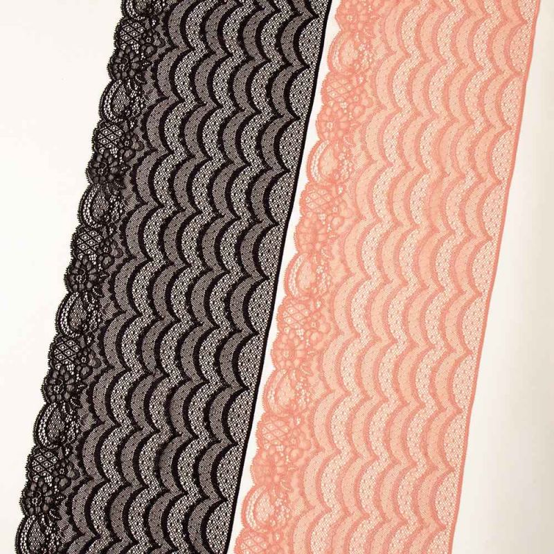 Flower Durable Wide Mesh Wave Soft Elastic Stretch Lace Trim By The Yard