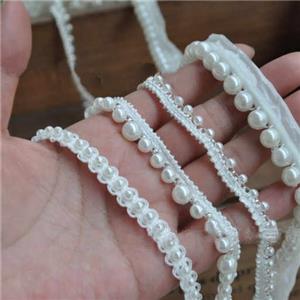 Garniture de dentelle caténaire de perle de maille de gland de ruban de perle de bord rétro pour des sacs à main de robe de soirée
