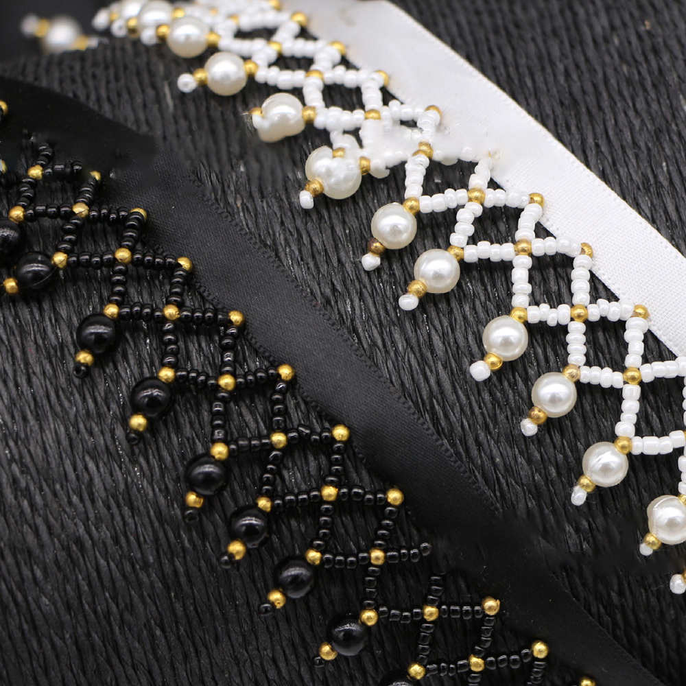 Китай Жемчужная кружевная отделка с сеткой и блестками для ногтей, вышивка из бисера, лента, аксессуар для одежды, производитель
