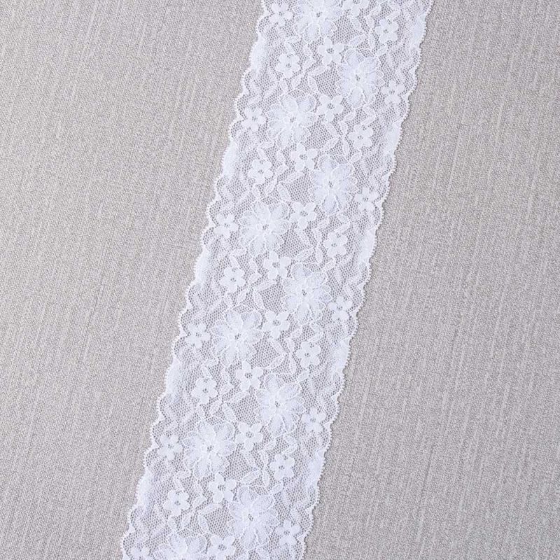 Китай Сверкающая белая эластичная эластичная кружевная отделка из белого эластичного материала, продающаяся во дворах, производитель