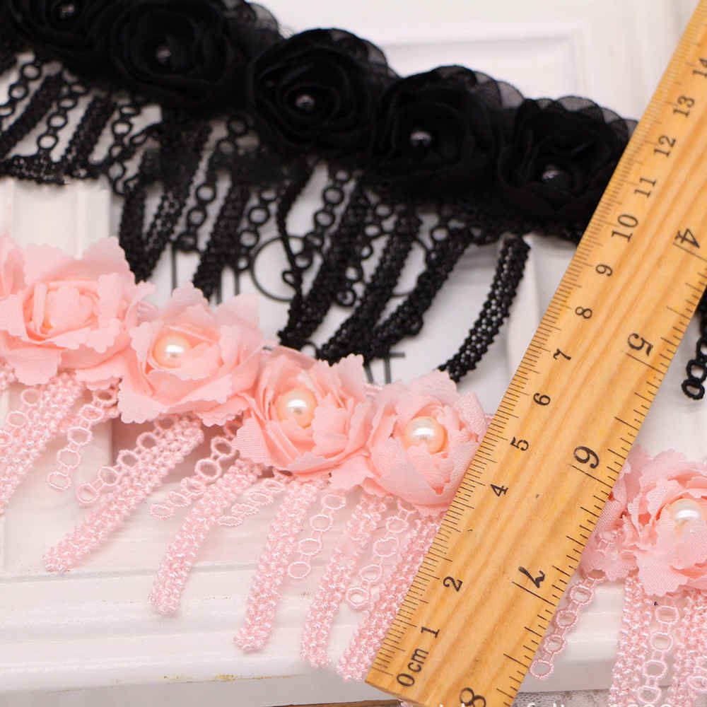3d Flower Embroidery Lace Trim With Sequins And Beaded