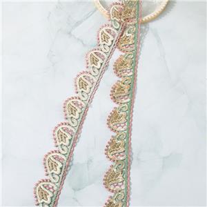 Sparkle Gold Payet Lace Trim Untuk Gaun Garment