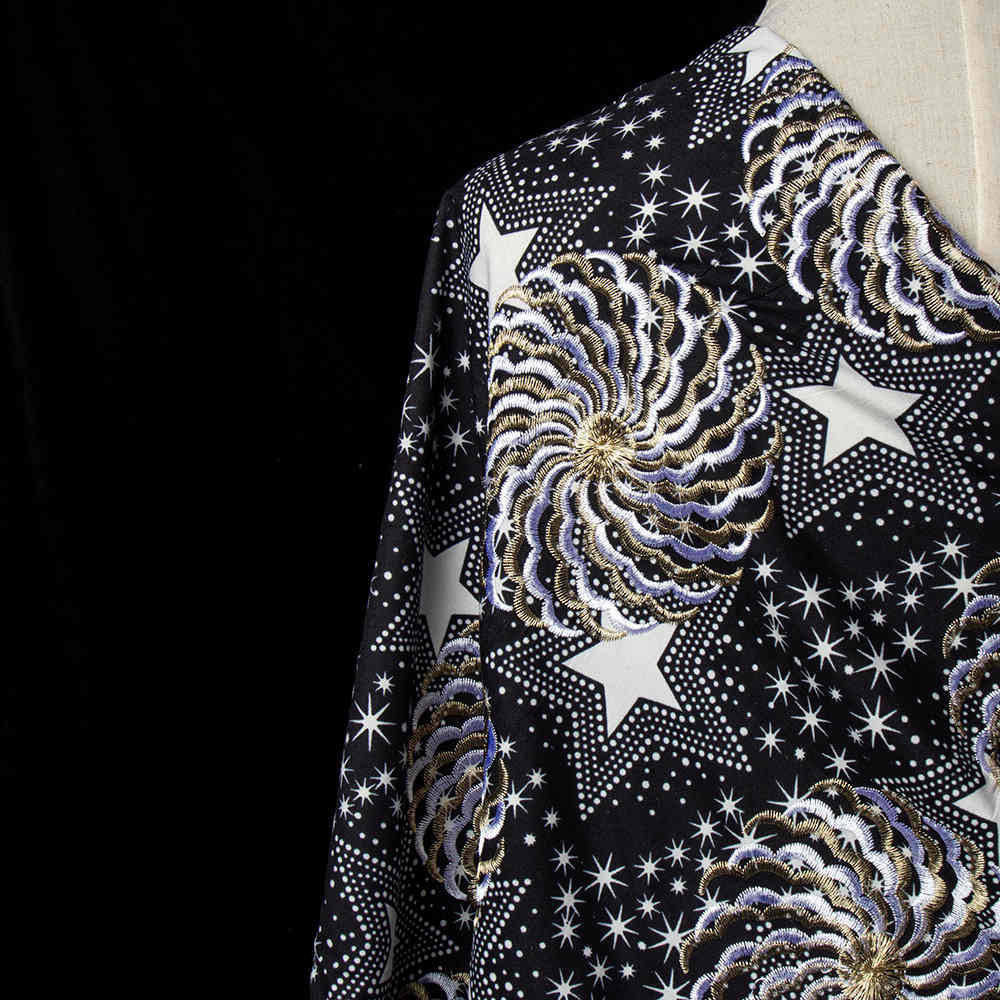 Китай Ткань цветка Секин сетки искры черная для ткани платья танца и вечера, производитель