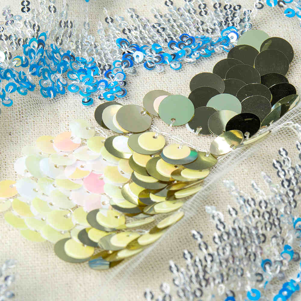 Китай Сверкающая ткань сетки Секин золота для платья вечера платья свадьбы, производитель