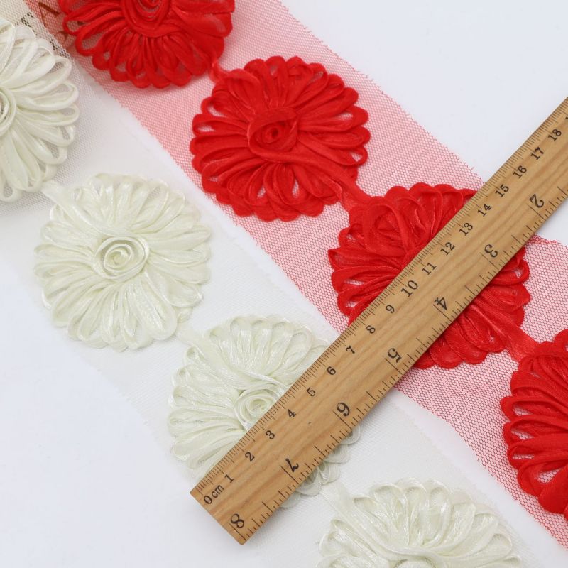 Vintage 3D Flower Sewing Lace Trim For Clothing Decoration