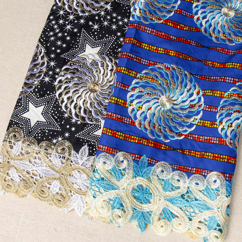 Sparkle Colourful Circular Lace Multicolor Golden Edge For Traditional Dress Fabric