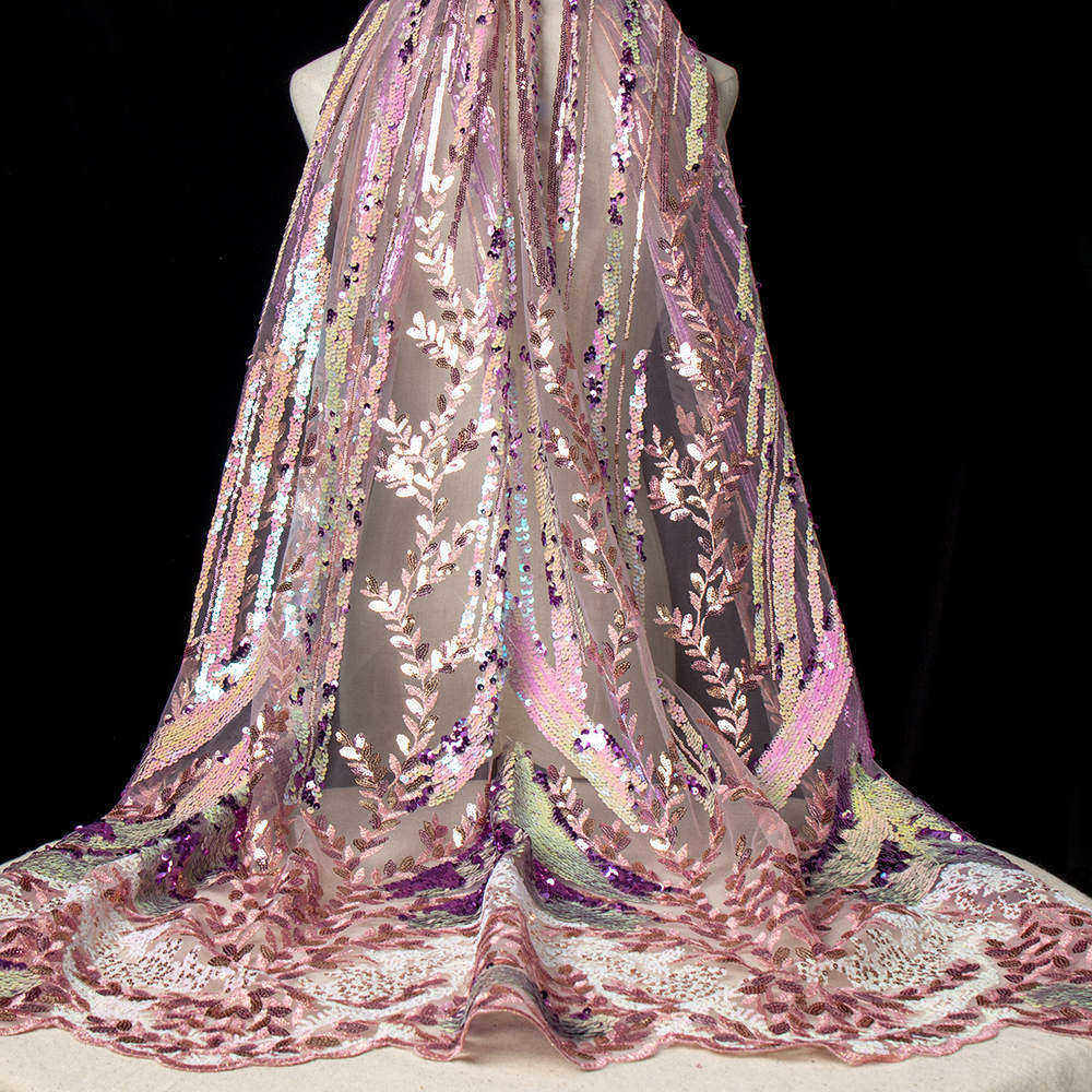 Ткань Sequin сетки искры Multicolor изменяя для платья