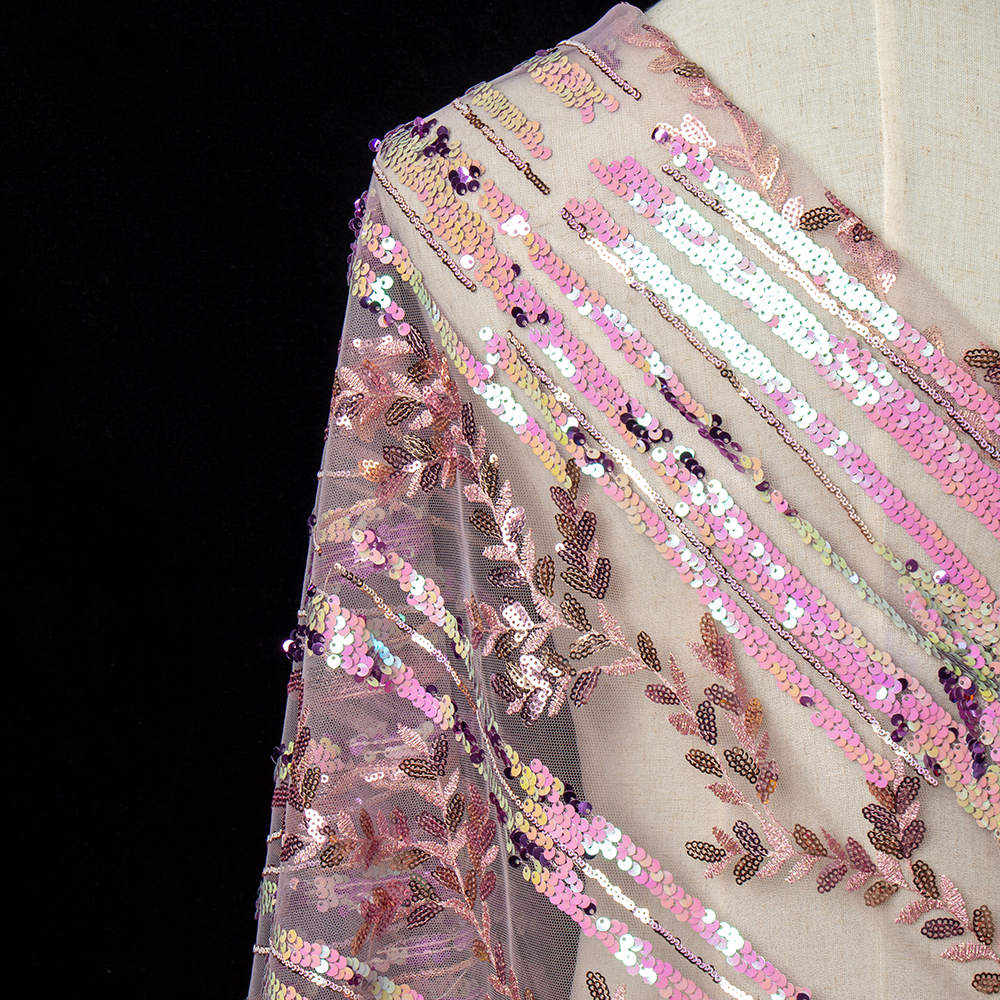 Китай Ткань Sequin сетки искры Multicolor изменяя для платья, производитель