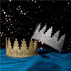 幼児の写真の小道具のための誕生日の王冠の金銀のレースの王冠
