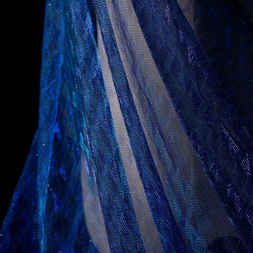 Hot Sale Mesh Lurex Fabric Gradient Bright Jacquard Silk Stage Fabric Polyester Moonlight Lurex Fabric