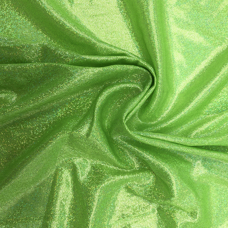 Китай Готовая к отправке блестящая бронзовая вязальная ткань красочная волшебная цветная лазерная фольга для тиснения сценической ткани голографическая ткань, производитель