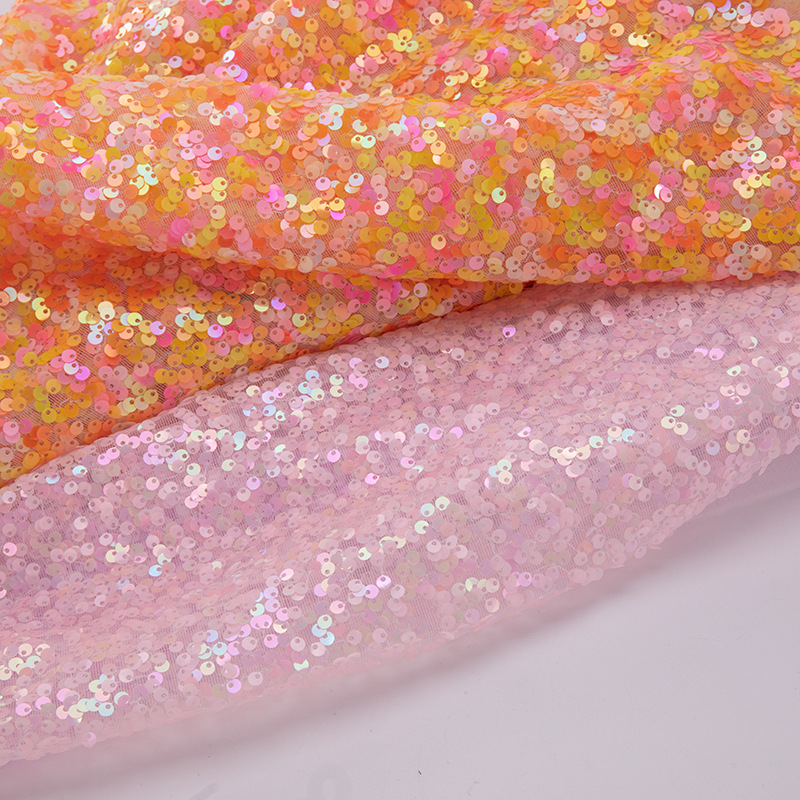 Китай Оптовая продажа сценических дизайнерских тканей, модная розовая ткань с блестками цвета розового золота, ткань с блестками, производитель
