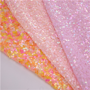 Wholesale Stage Designer Fabric Fashion Pink Mix Color Sequin Fabric Rose Gold Sequin Fabric