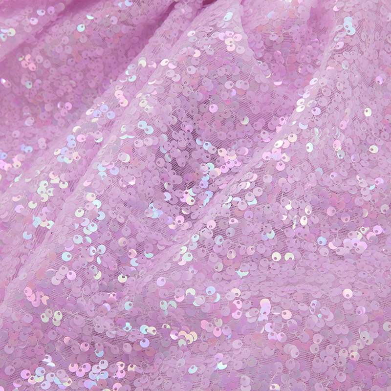 Wholesale Stage Designer Fabric Fashion Pink Mix Color Sequin Fabric Rose Gold Sequin Fabric