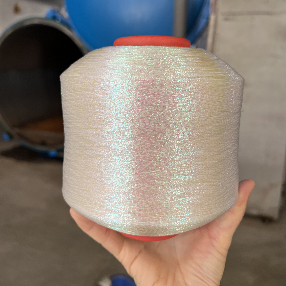 MH Type Metallic Yarn 1/110 Supported By 75D Polyester Silver Golden Metallic Thread For Knitting Weaving