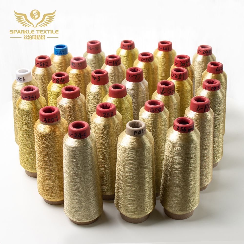 fabrika Japon Saf Gümüş Saf Altın Rengiyle Aynı MS ST Tipi Polyester Makine İplikleri Nakış Metalik İplik