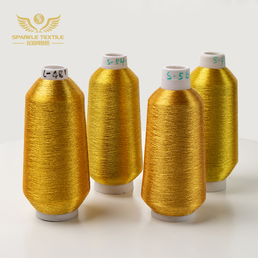 factory Same As Japanese Pure Silver Pure Gold Color MS ST-Type Polyester Machine Threads Embroidery Metallic Yarn