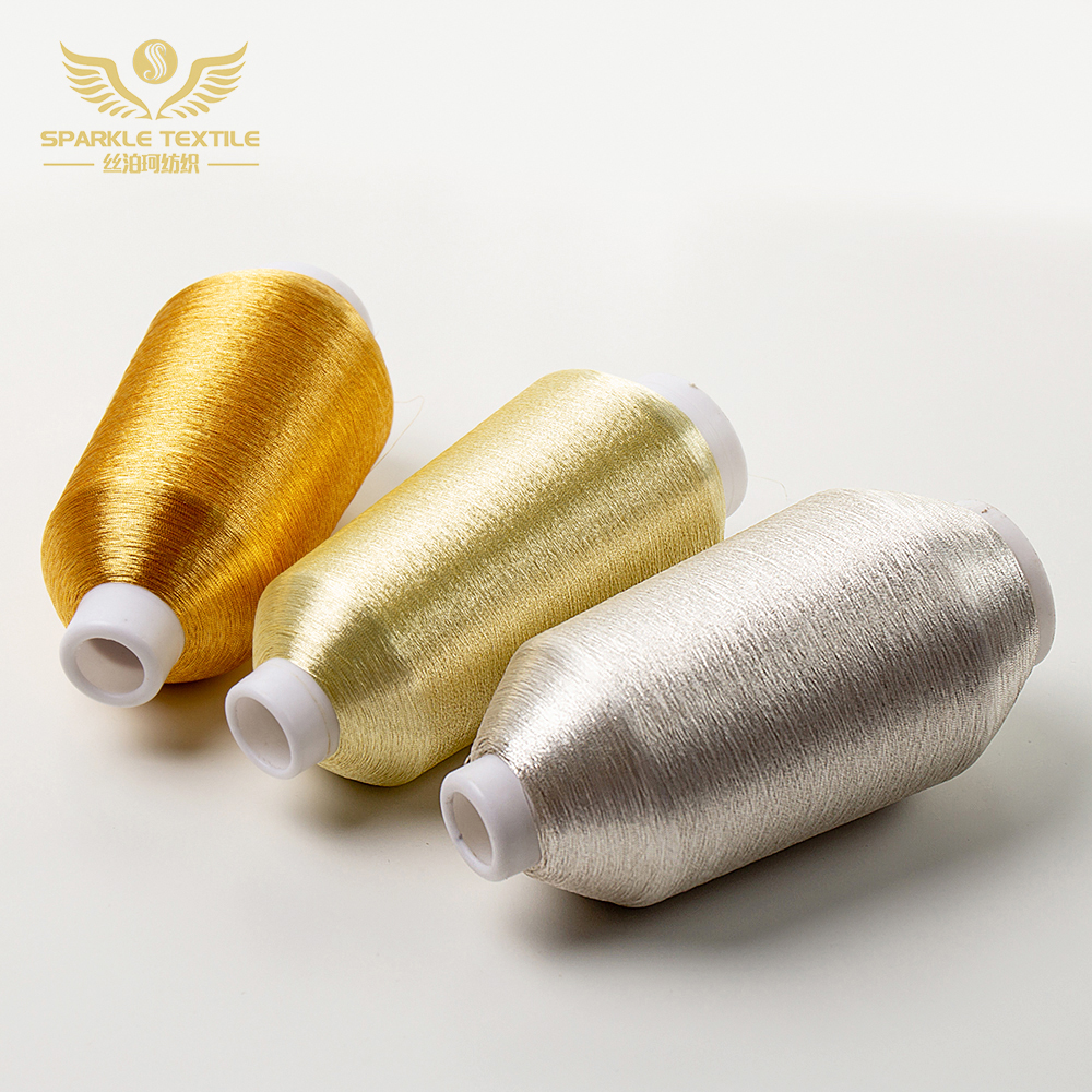 Китай Низкая цена на заводе 250G MS типа Gold Embroidery Thread Metallic Thread Lurex Yarn, производитель