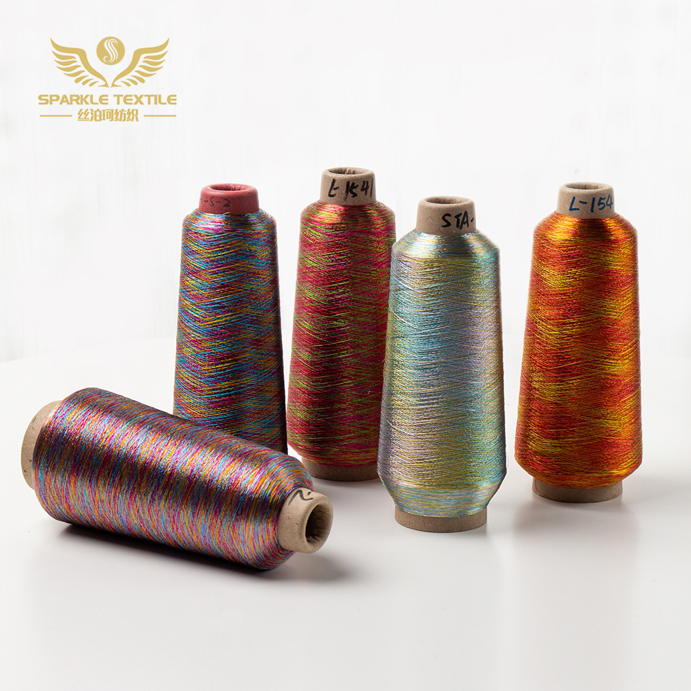 Китай Оптовая Высококачественная металлическая пряжа типа ST Dongyang Sparkle Embroidery Metallic Yarn Multicolor MS Metallic Lurex Yarn, производитель