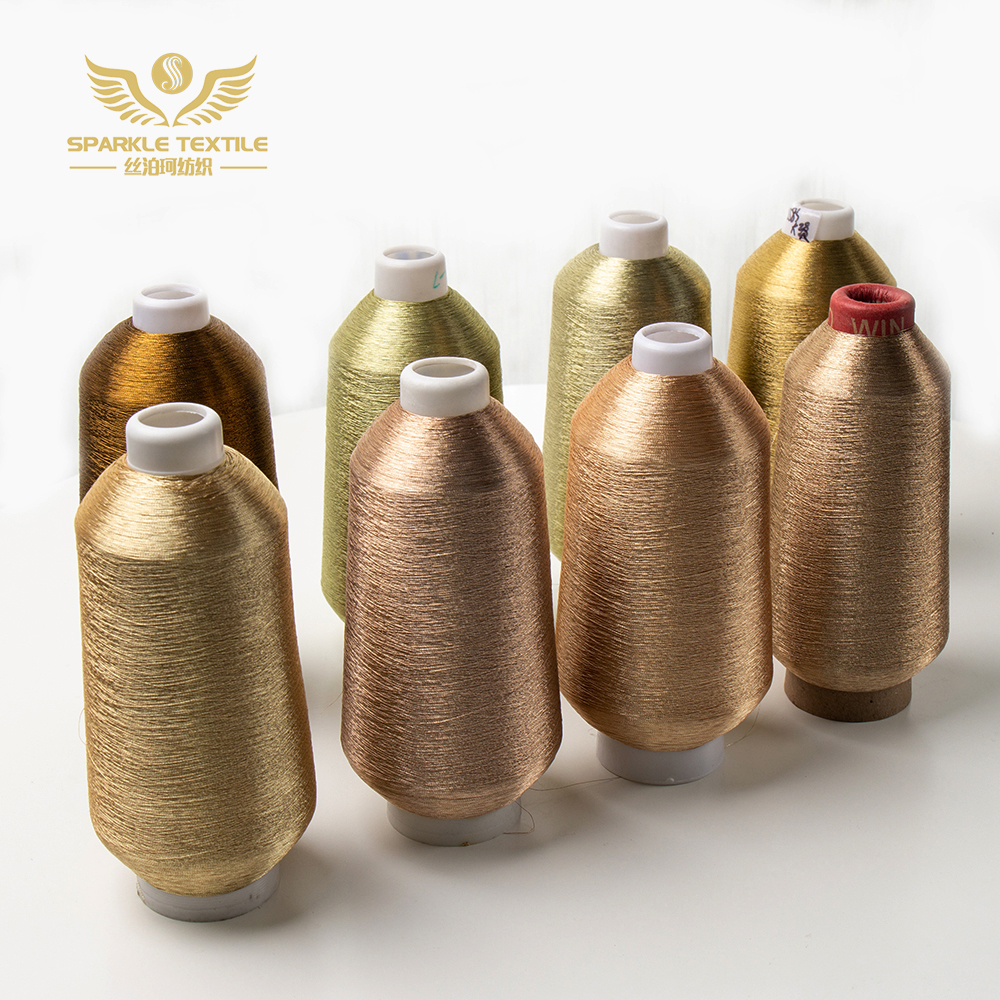 ST Metallic Yarn Embroidery Thread Factory Low Price Gold Silver Copper 150D Polyester Lurex Thread