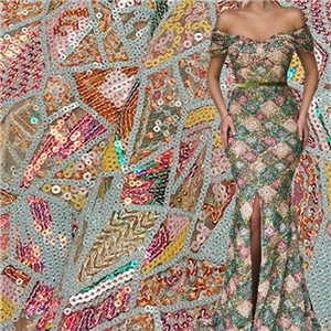Crystal Bridal Luxury glitter mesh fabric Shimmery payet paillette fabric geometris Payet Kain