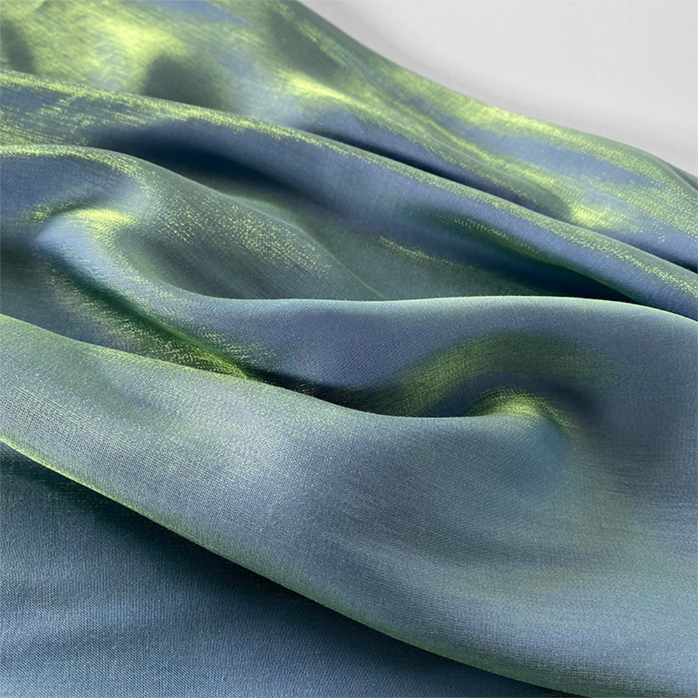 Китай полиэстер люекс ткань фольга шифон блестящая блестящая ткань из органзы блестящая ткань из органзы, производитель