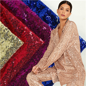 Glitter 100% Polyester Sheer Fabric Density Sequence Sequins Embroidery Voile Mesh Foil Sequin Fabrics