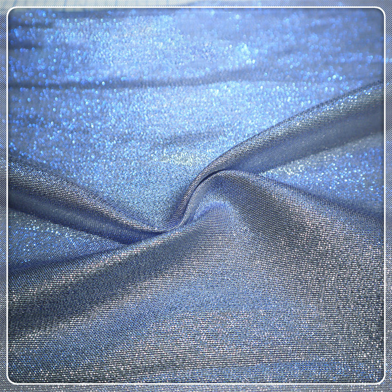 Китай Популярная блестящая двухцветная шелковая ткань с люрексом, изысканная ткань для свадебного платья с постепенным изменением, пятно, полиэфирная ткань, производитель