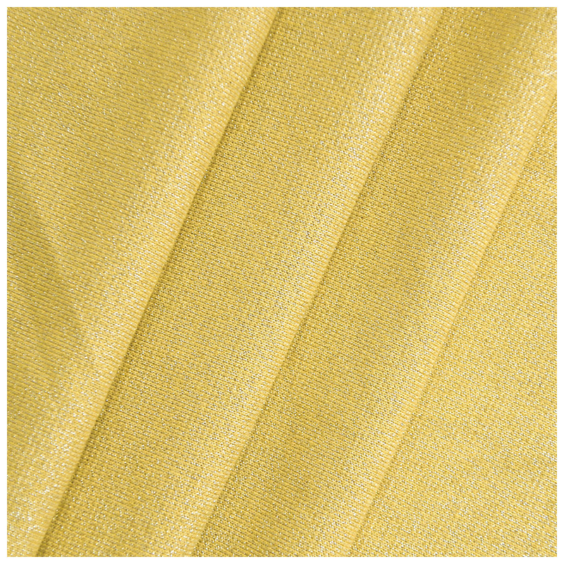 Lurex Knitted Fabric Viscose Spandex Metallic Yarn Single Jersey 190g/m2 Breathable Stretch T-shirt Material for Casual Wear
