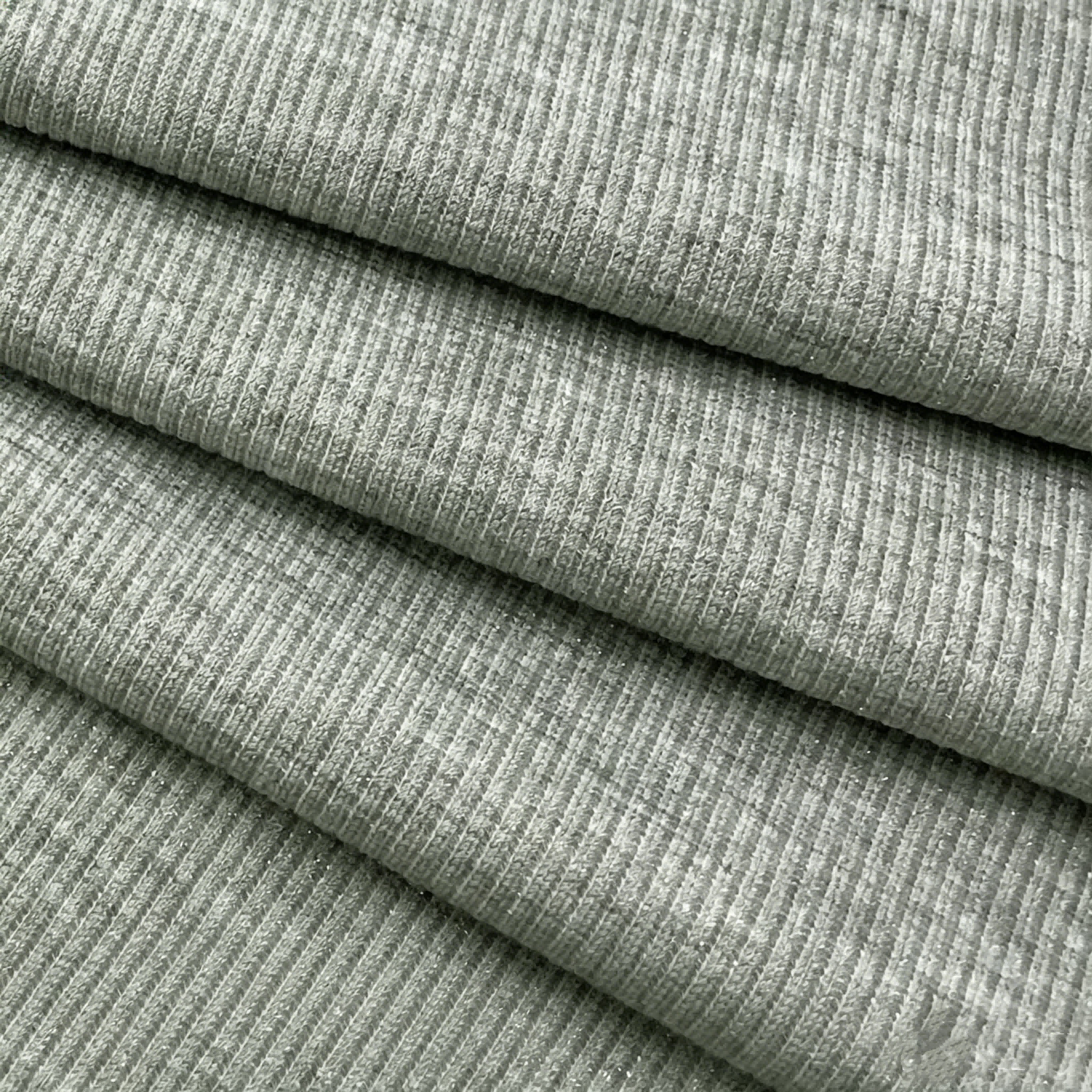 280gsm Silver Metallic Yarn Sparkle 2x2 Rib Knitted Fabric with Nylon & Rayon for Winter Dress Lining
