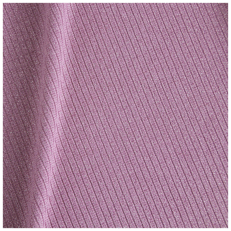 180GSM Metallic Yarn Silver Lurex Shiny Rib Knit Fabric Glitter Stripe Textile Shiny Glitter Stripe for Dress & Gown