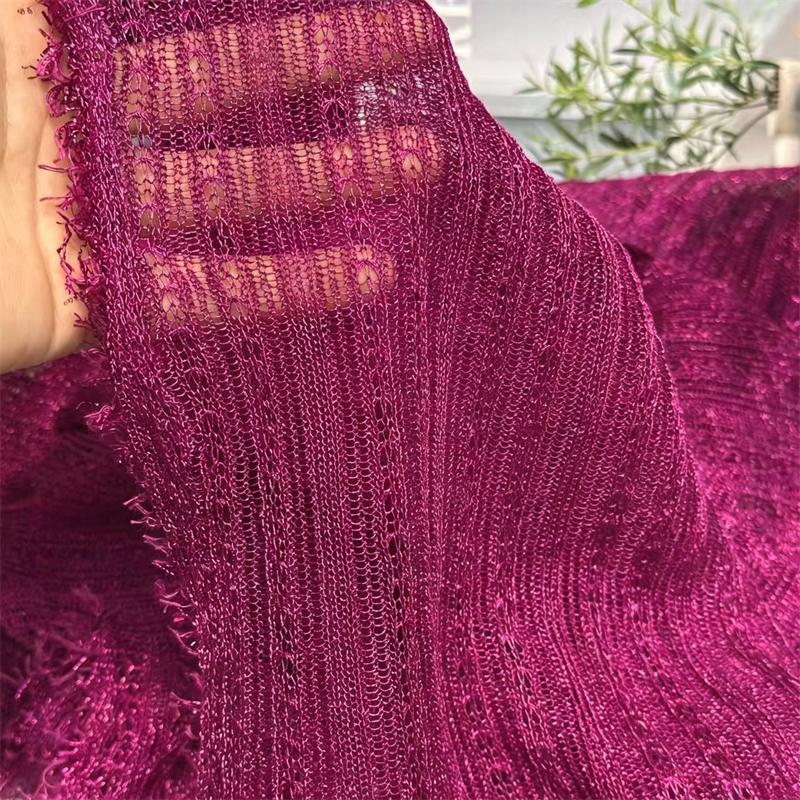Women Dress Elastic Luster Mesh Fabric Sparkling Jacquard Spandex Metallic Stretch Cotton Knitting Fabric