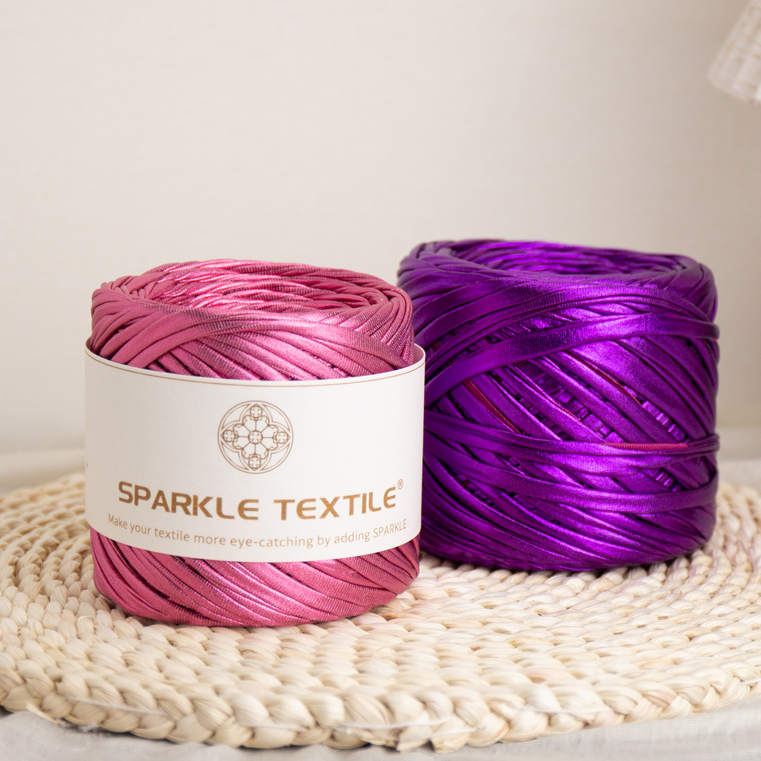 Hand Metallic Crochet Thread 200g Spun T-Shirt Yarn for DIY Crochet Bag Crocheting DIY Craft