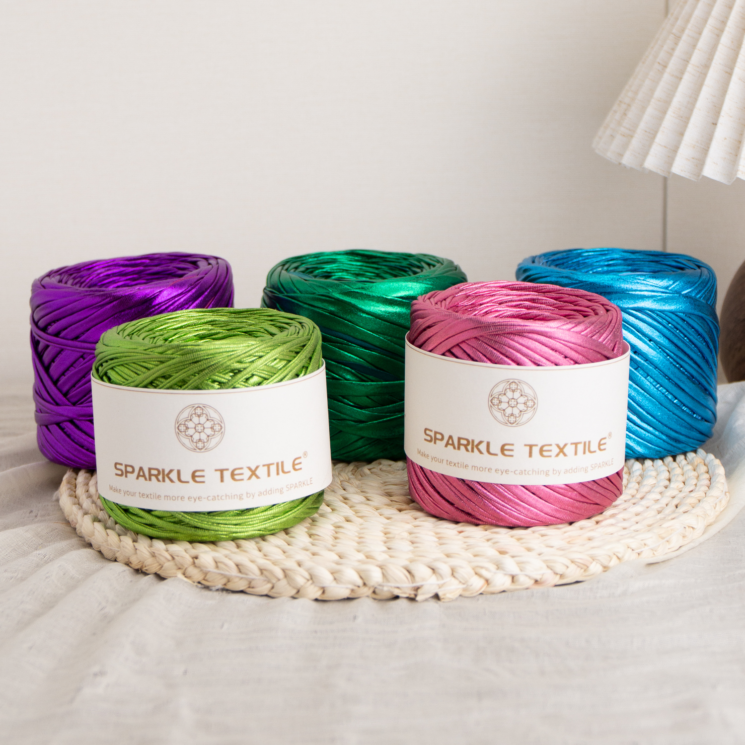 Hand Metallic Crochet Thread 200g Spun T-Shirt Yarn for DIY Crochet Bag Crocheting DIY Craft