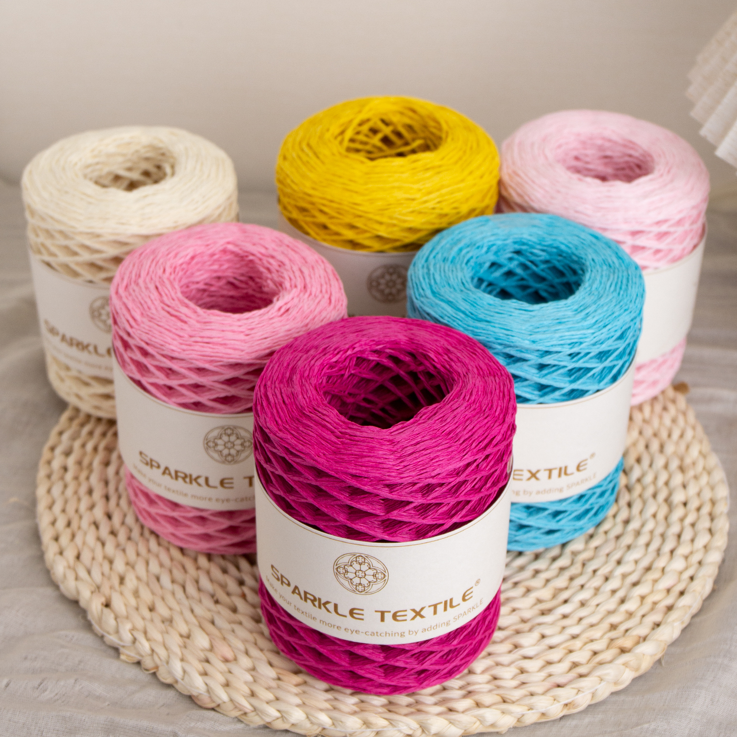 High Quality 150 Meters Raffia Paper Yarn DIY Crochet Yarn 2mm Thickness Raffia