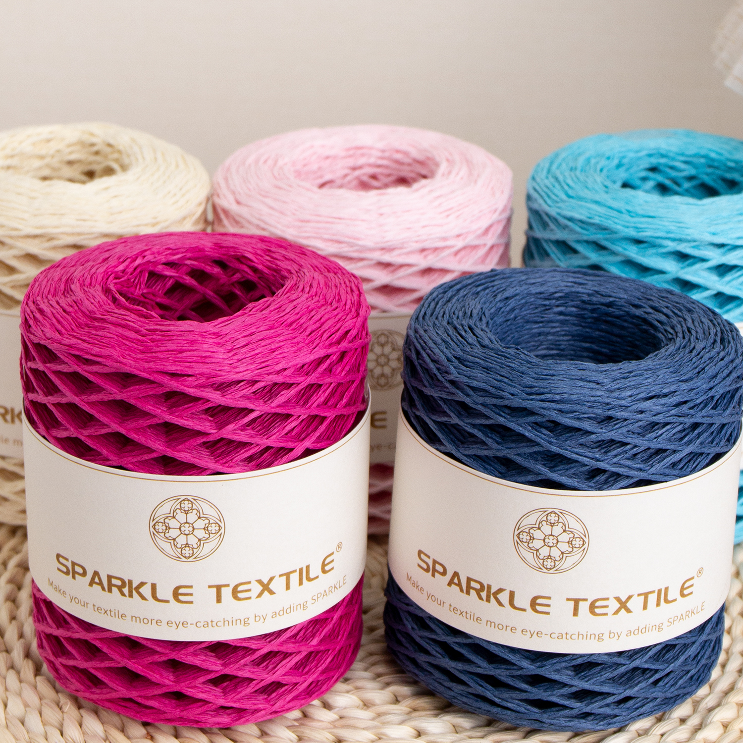 High Quality 150 Meters Raffia Paper Yarn DIY Crochet Yarn 2mm Thickness Raffia