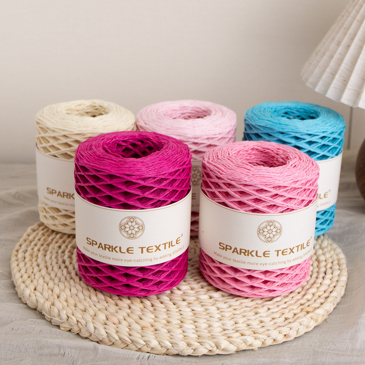 High Quality 150 Meters Raffia Paper Yarn DIY Crochet Yarn 2mm Thickness Raffia