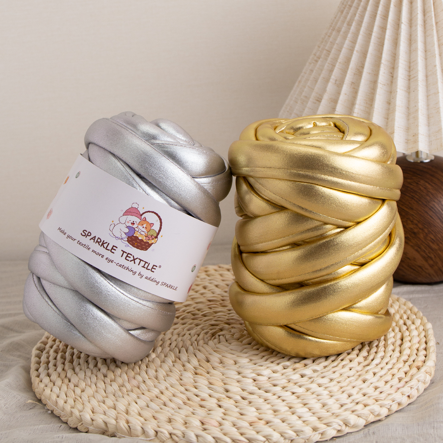 Hot Sell Chunky 3CM Thick Shine Metallic Color Crochet Yarn 100% Polyester for DIY Bags, Cushions & Cat Nest, Hand Knitting