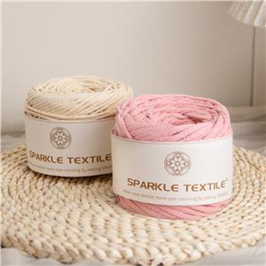 Hollow Cotton Linen Blend Round Ply Yarn Trendy Crochet Thread for DIY Beach Bags, Mesh Net Bags