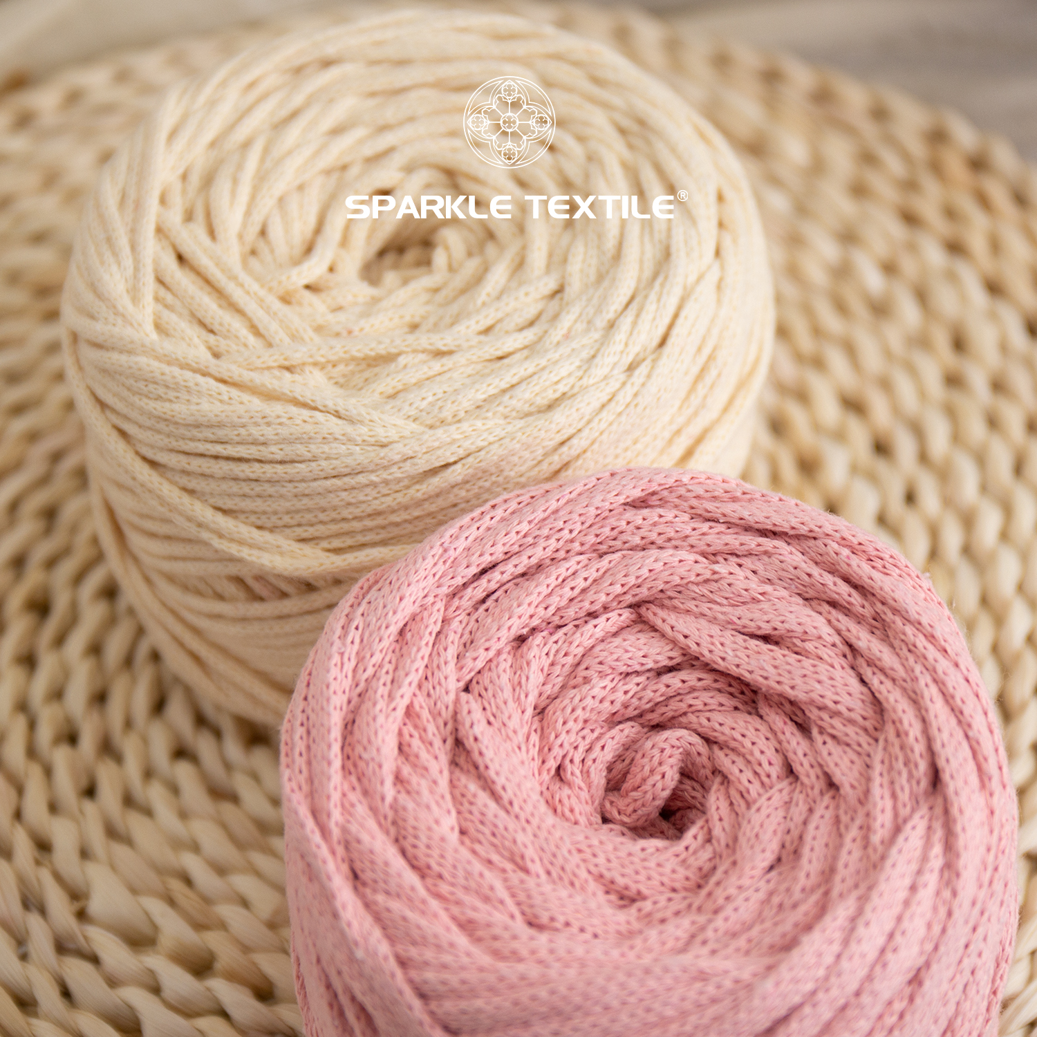 Hollow Cotton Linen Blend Round Ply Yarn Trendy Crochet Thread for DIY Beach Bags, Mesh Net Bags