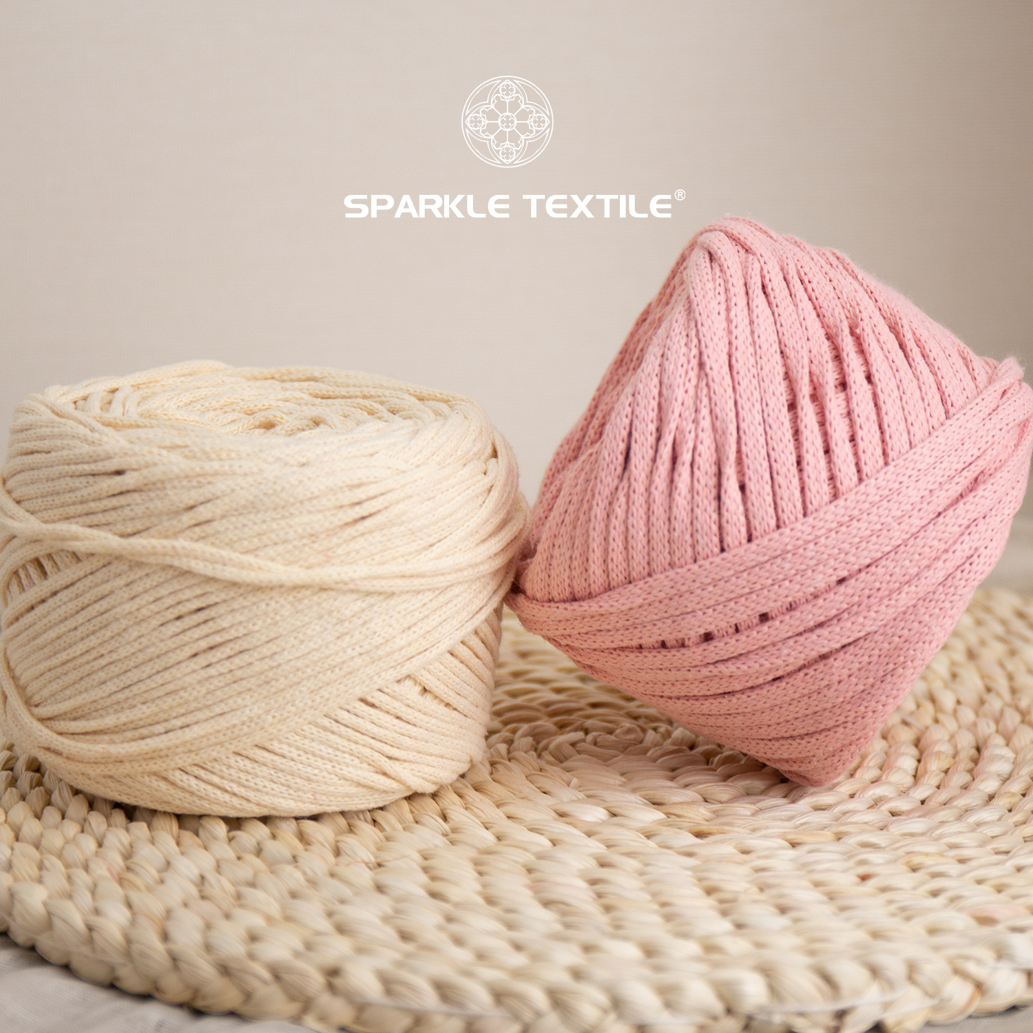 Hollow Cotton Linen Blend Round Ply Yarn Trendy Crochet Thread for DIY Beach Bags, Mesh Net Bags