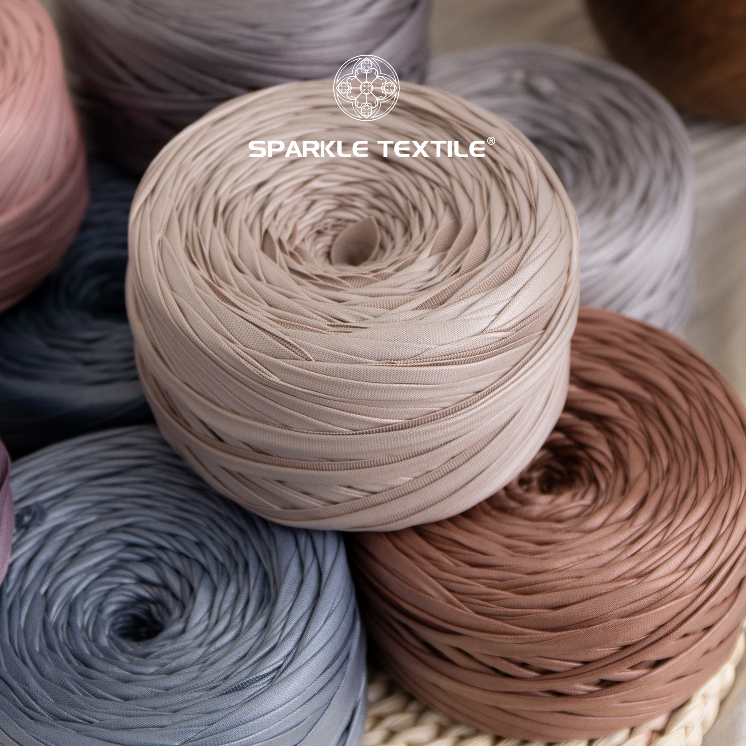 Matte Faux Leather Yarn 200g 95% Polyester 5% Spandex Leather T Shirt Yarn Crochet for Handmade Tshirt Woven Bag