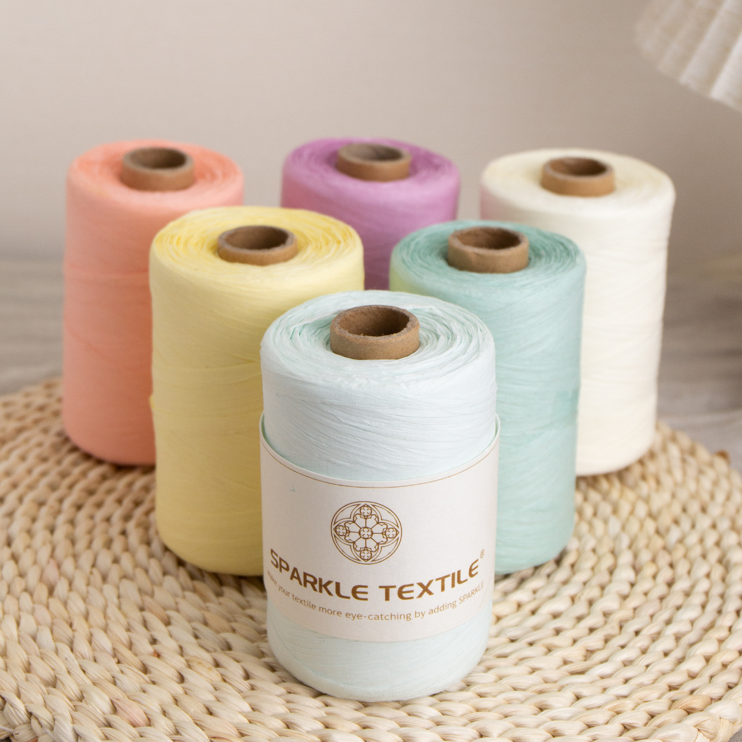 Raffia Hand Crochet Yarn Spun 300Meters DIY Flat Paper Raffia Yarn for Crochet Bag