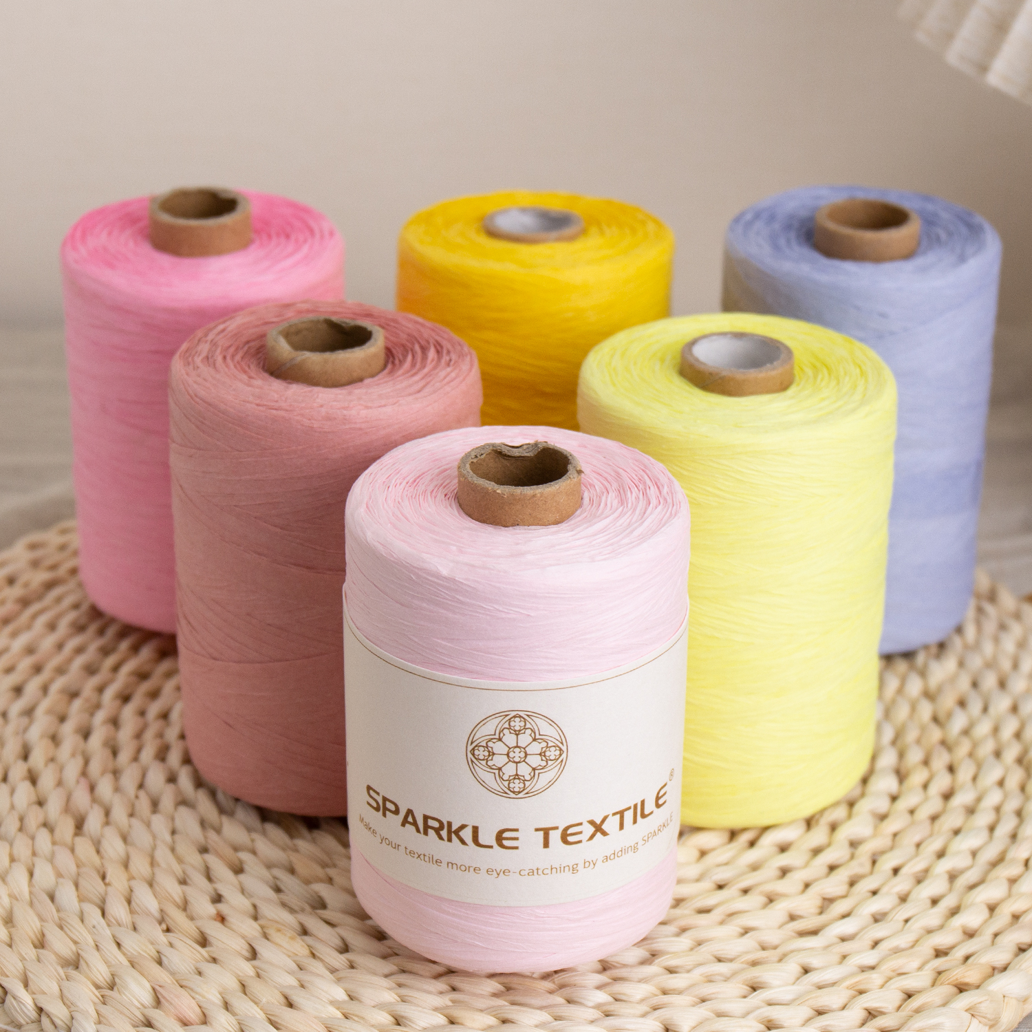 Raffia Hand Crochet Yarn Spun 300Meters DIY Flat Paper Raffia Yarn for Crochet Bag
