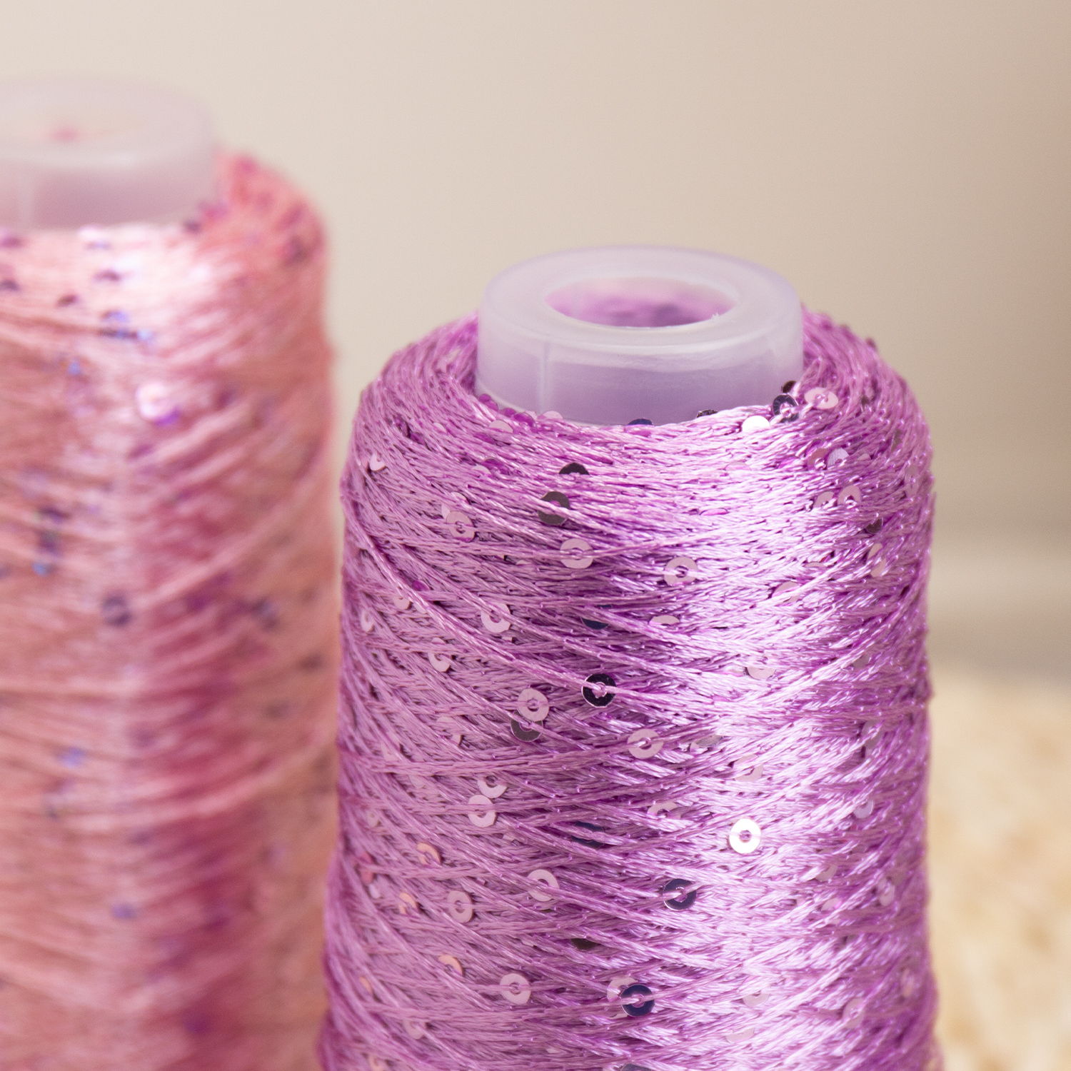 50g Packing Standard Density 3mm Sequin Fancy Yarn Combed 150D Polyester Sequin Thread
