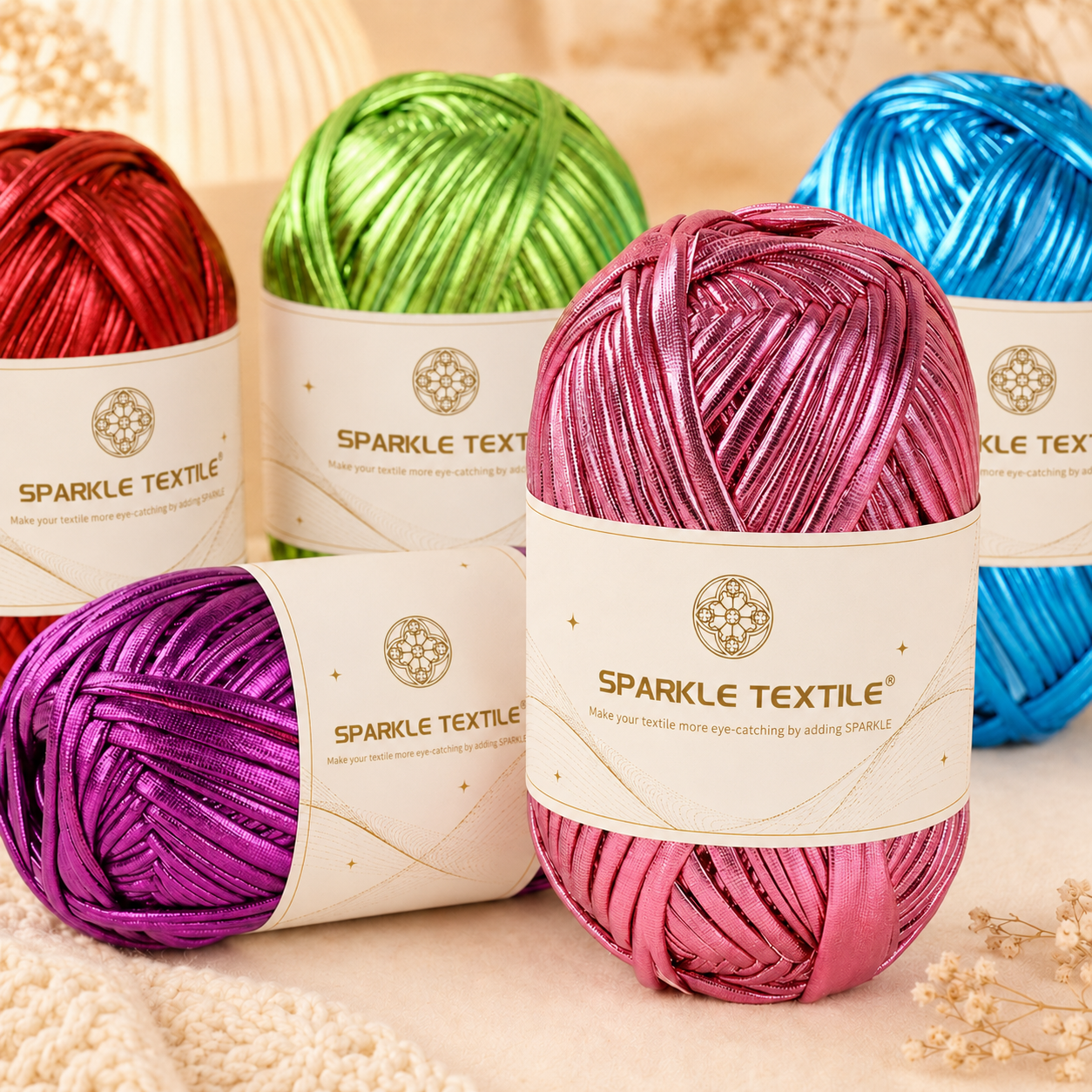 100g Packing Metallic Color Fabric Strip Knitting Yarn DIY Hand Crochet Strip Chunky Yarn