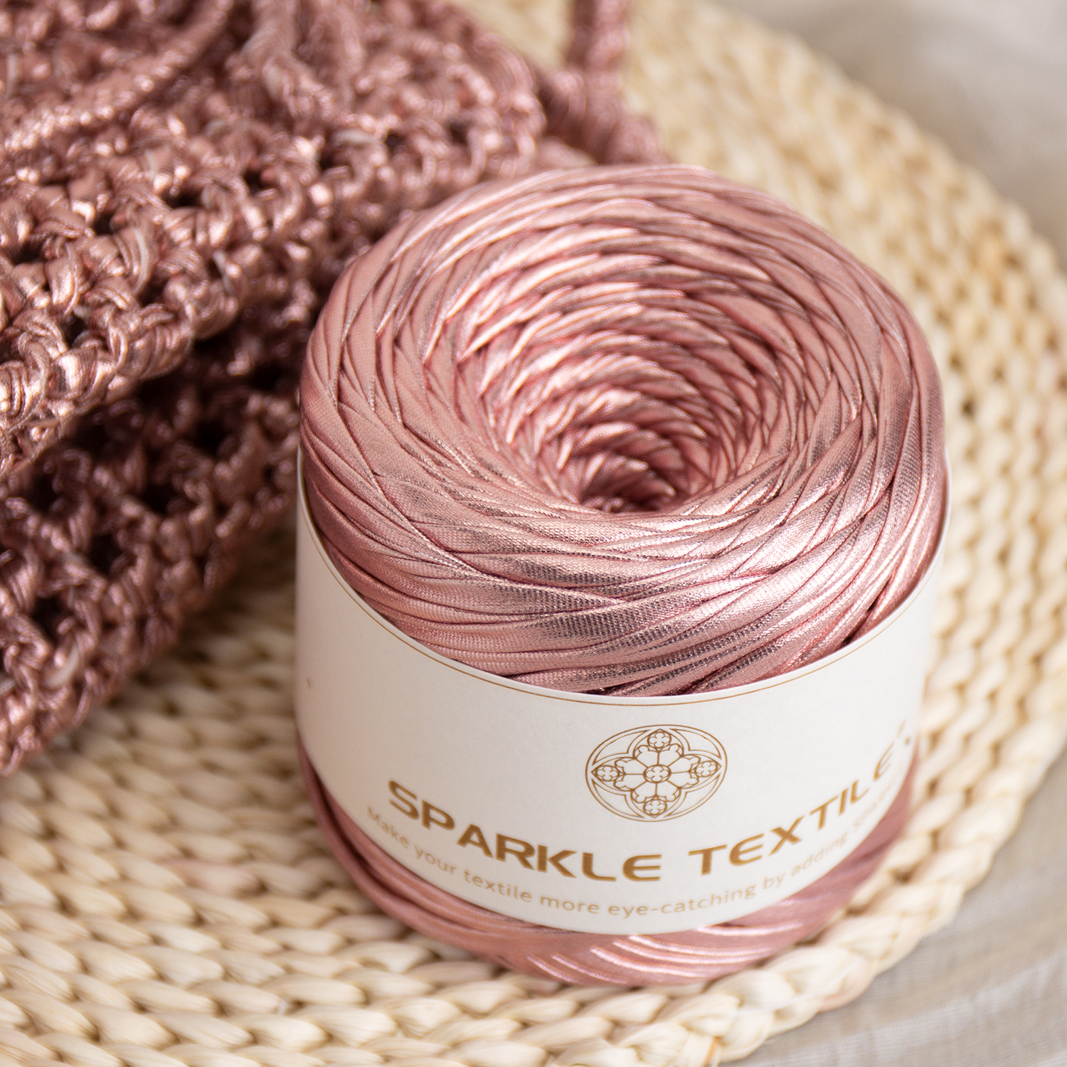 Hand Knitting Craft DIY Crochet Thread 200g Spun Packing Chunky Metallic T-Shirt Yarn Sparkle Polyester Fabric Strip Yarn